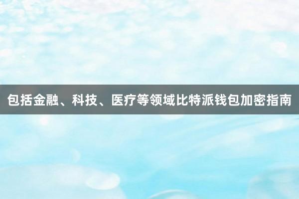 包括金融、科技、医疗等领域比特派钱包加密指南