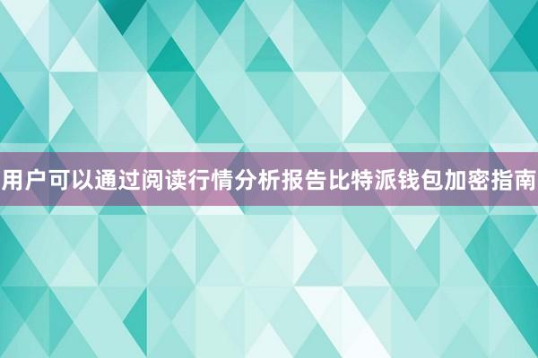 用户可以通过阅读行情分析报告比特派钱包加密指南