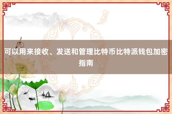 可以用来接收、发送和管理比特币比特派钱包加密指南