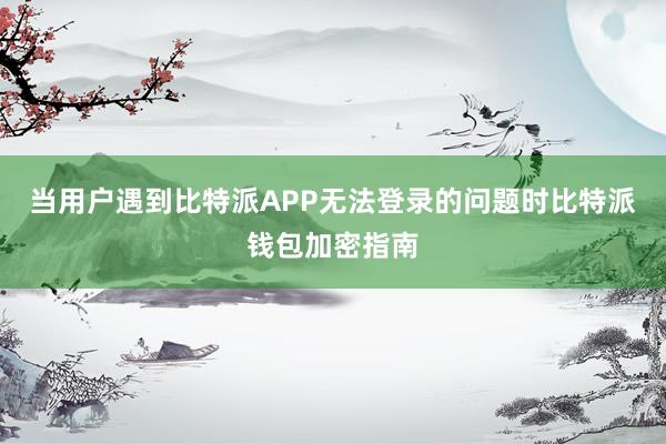 当用户遇到比特派APP无法登录的问题时比特派钱包加密指南