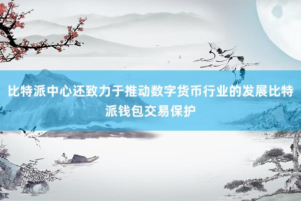 比特派中心还致力于推动数字货币行业的发展比特派钱包交易保护