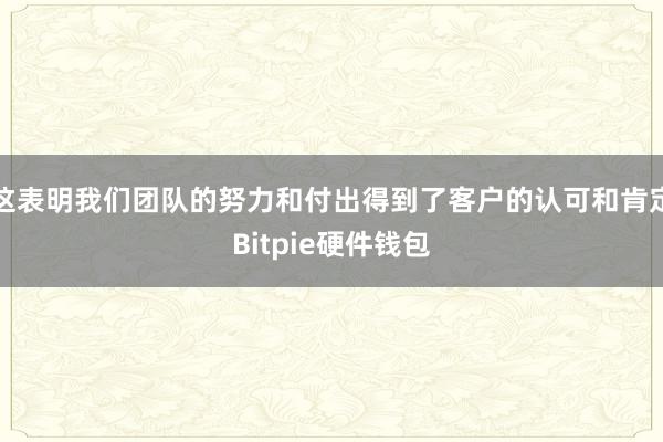 这表明我们团队的努力和付出得到了客户的认可和肯定Bitpie硬件钱包